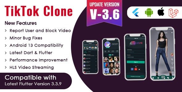 Flutter - TikTok Clone Triller Clone & Short Video Streaming Mobile App for Android & iOS